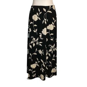 Kathie Lee Collection Cream and Black Tiered Maxi Skirt